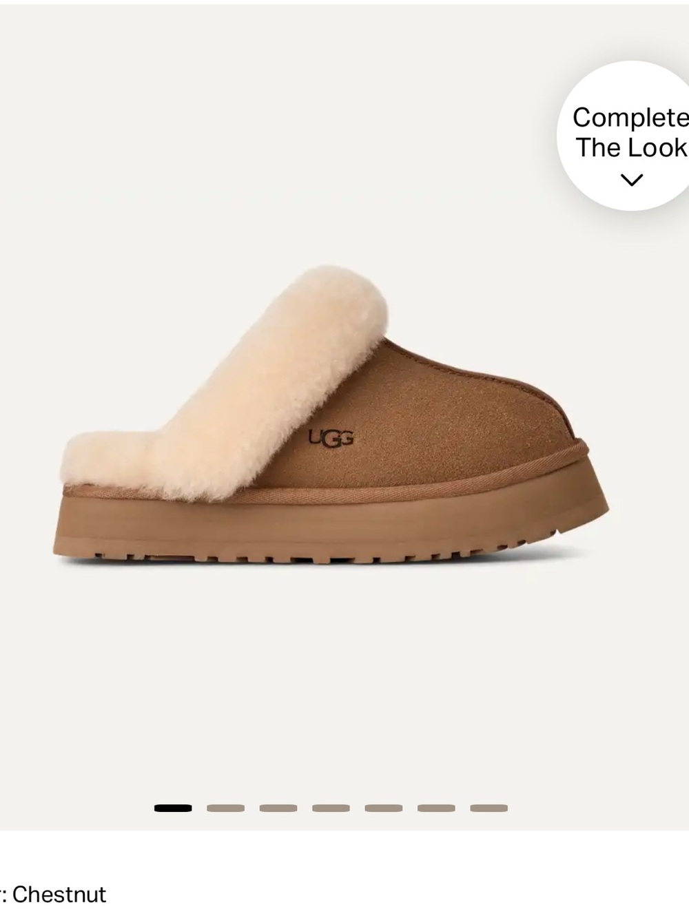 UGG Chestnut Suede Sheepskin Clog Slippers with Cream Fur Trim